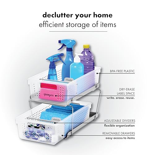 madesmart 2 Tier Organizer, Under Cabinet Storage with Pull Out - Image 7