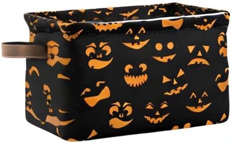 Halloween Basket Cute Halloween Baskets with Handles Collapsible Organizer Box Shelf Storage Baskets for Holiday Home Decor 1PC