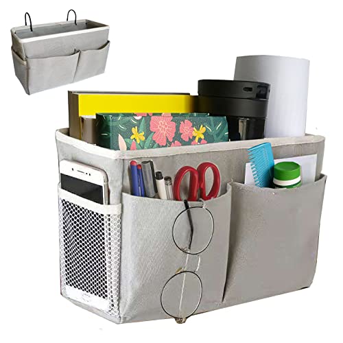 Bedside Caddy, Hanging Storage Bag with Hooks for Bunk & Dorm Bed - Image 2
