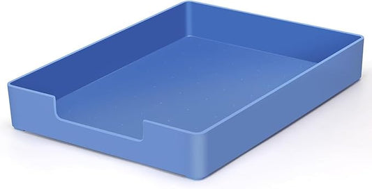 Letter-Size Tray, Desk Drawer Organizer, A4 Plastic Paper Tray for Office, School, Home Storage, and Storage Containers for Gift Wrap, and Crafts (Blue)