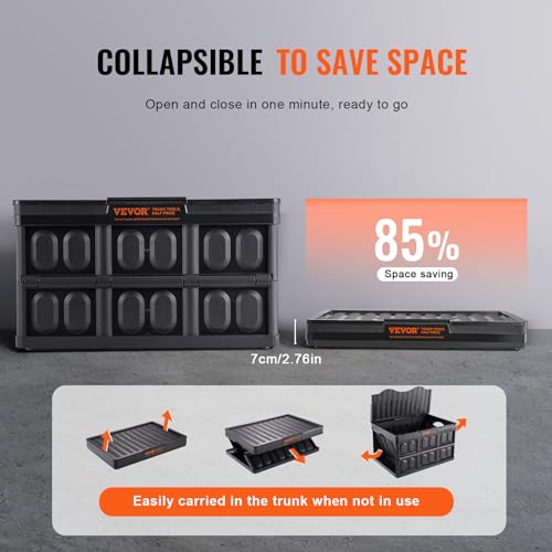 VEVOR 45L Collapsible Storage Bins with Lids 3 Packs - Image 6
