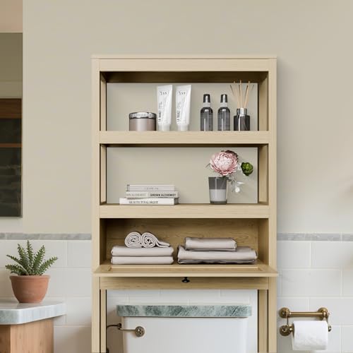 Over Toilet Storage Cabinet with Barn Door & Adjustable Shelves - Image 7