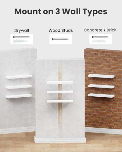 Amada 15.7" Floating Shelves for Wall Decor & Storage, Set of 3 - Image 6