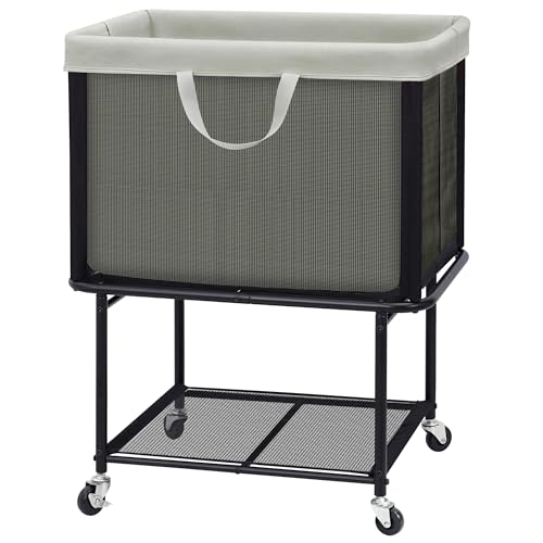 Rolling Laundry Hamper with Lockable Wheels, 29-Gallon - Image 2