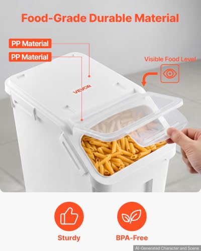 VEVOR Rice Storage Container 4 Pack 24lbs/3.96Gal x 2 + - Image 7