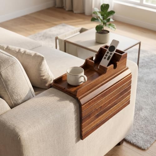 Acacia Couch Armrest Table, Over the Couch Arm Tray - Image 7