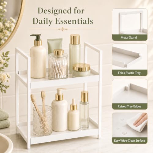2 Tier Bathroom Counter Shelf Organizer for Skincare Makeup - Image 6