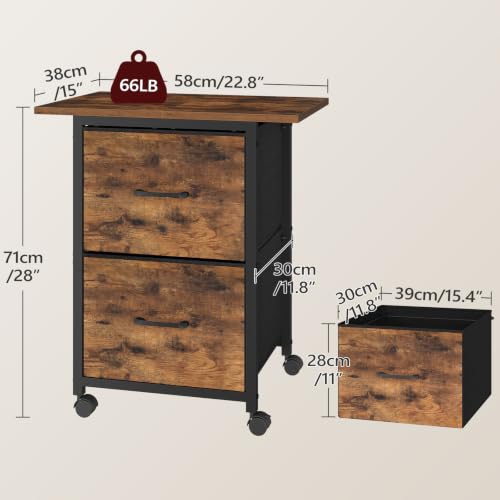 MAHANCRIS 2 Drawer File Cabinet, Vertical Filing Cabinet - Image 4