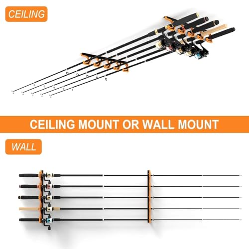 2 Pack Horizontal Fishing Rod Holders for Garage Wall & - Image 6