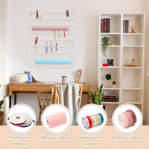 Menkxi 9 Tier Wall Mounted Ribbon Organizer Metal Ribbon - Image 4