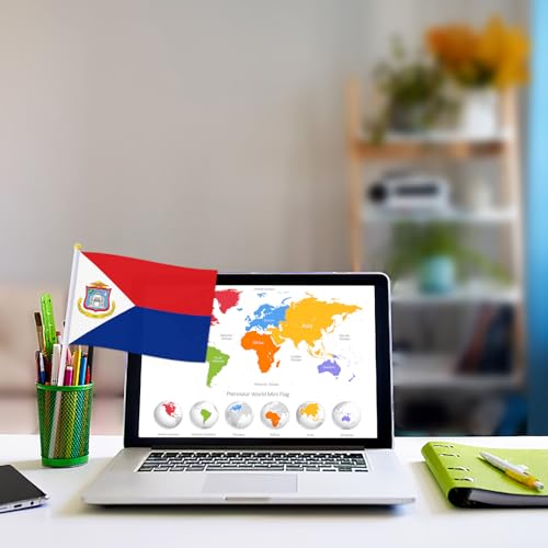 PTEROSAUR 50 Pack Sint Maarten Handheld Flag, 5.5x8.2 Inch - Image 3