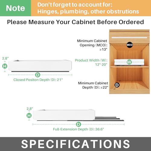 Kitstorack Pull out Cabinet Organizer, Expandable(12"-20") Heavy - Image 3