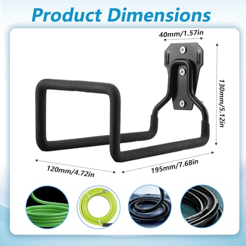 4 Pack Heavy Duty Garden Hose Holder Wall Mount, Metal - Image 3