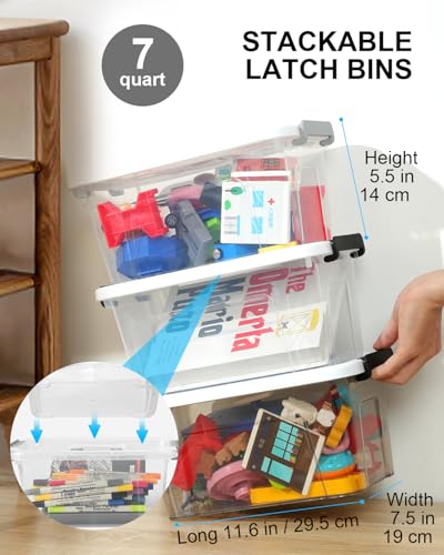 7Qt Clear Plastic Storage Bins with Lids,Transparent Design - Image 7