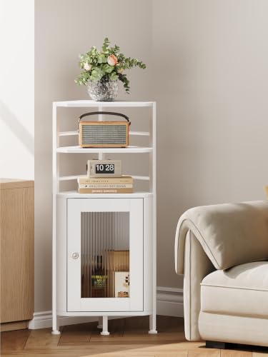Small Corner Bathroom Cabinet - 9.84" x 31.1", White - Image 7