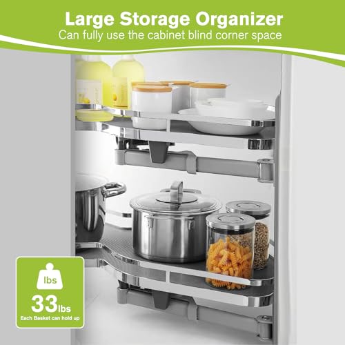Blind Corner Cabinet Pull Out Organizer, Soft Close Swing - Image 5