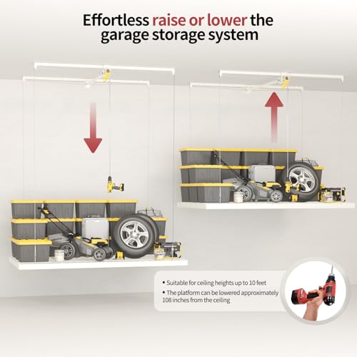 Garage Ceiling Storage Racks – 4x8 FT Overhead Garage | Garage Storage - Image 7