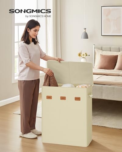 SONGMICS 160L Laundry Hamper, 4-Compartment Laundry Sorter - Image 4