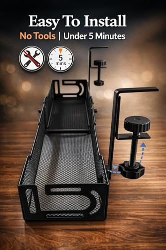 Under Desk Cable Management Tray – 25” Metal Cable | Home Organization - Image 5