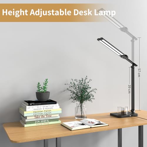 Woputne LED Desk Lamp Dual Heads, Dual USB Port - Image 4