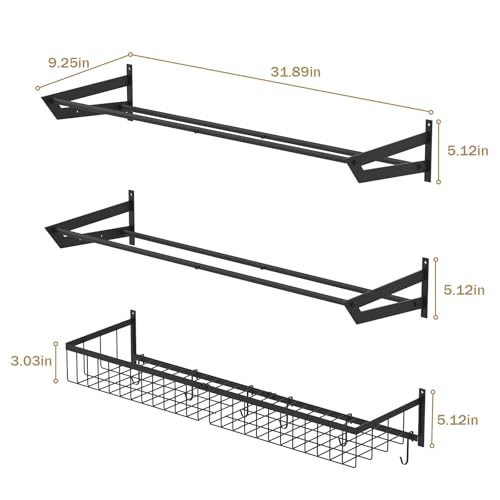 Wall Mount Ball Rack, Garage Sports Equipment Rack with 3 - Image 4
