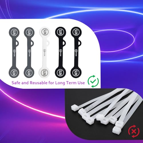 SUNFICON 10 Pack Earbuds Cords Organizers Magnetic Cable Clips - Image 5