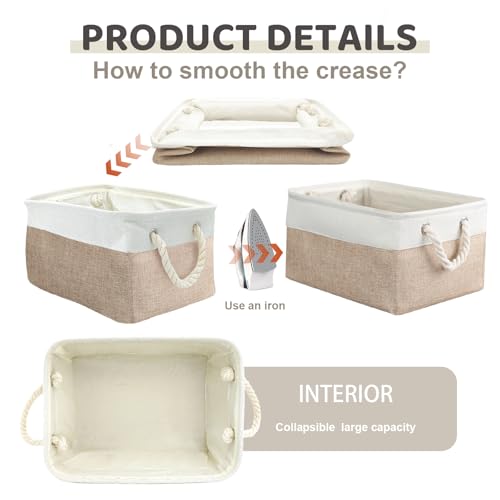 8 Pack Storage Basket Bins - Decorative Baskets Bulk Storage Box - Image 5