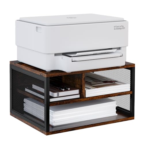 Wooden Printer Stand with Storage,Multi-Functional 2-Tier - Image 2