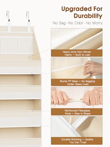 Criusia Over the Door Organizer, 6-Shelf Closet Hanging Storage - Image 5