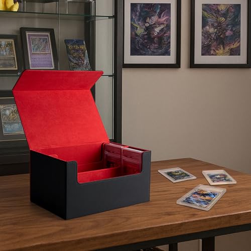 Graded Card Storage Box - Holds 80 PSA/BGS Slabs (Black and Red) - Image 3
