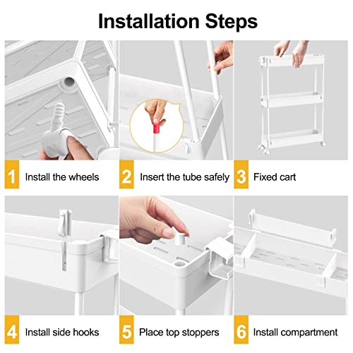 SPACELEAD Slim Storage Cart 4 Tier,Bathroom Organize | All Products - Image 7