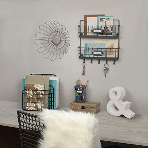 Spectrum Vintage Living Wall Mail and Key Holder 5 Hooks - Image 8