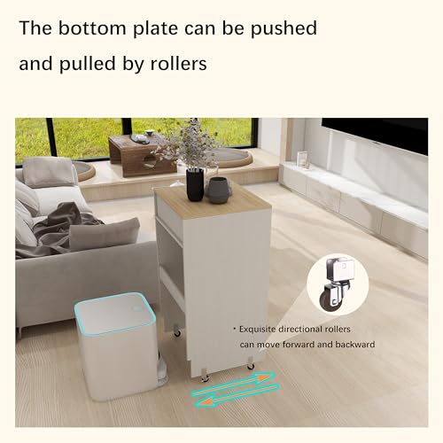 GDFStudio Robot Vacuum Storage Cabinet with Wheels, Side - Image 5