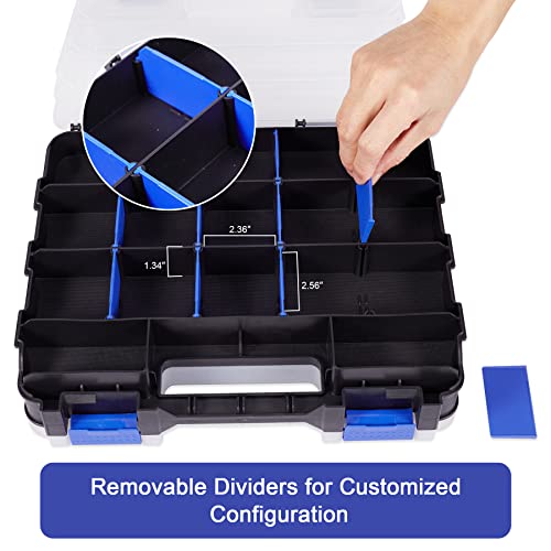 Small Parts Storage Case Tools Box Organizer Double Side 34 - Image 6