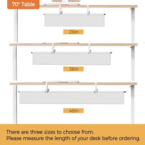 Under Desk Cable Management Tray, 48" Fabric Wire Cord Organizer - Image 7