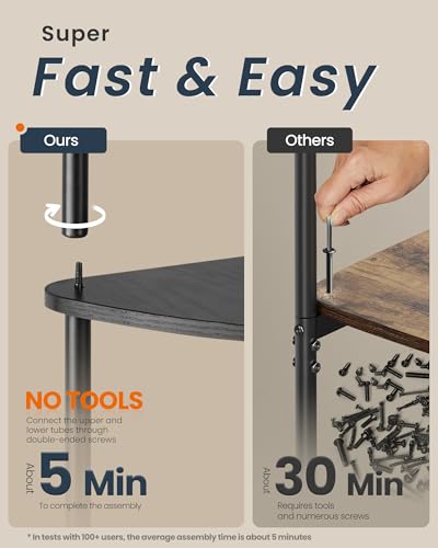 SONGMICS HOME 3-Tier Corner Shelf, Toolless Assembly - Image 5