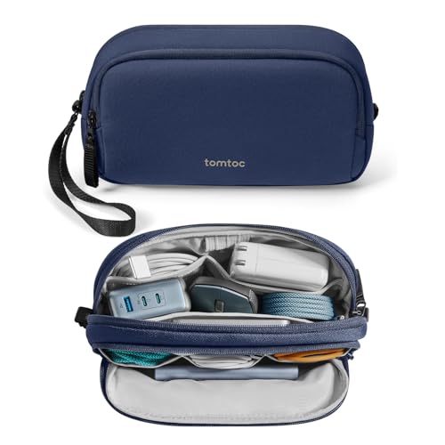 tomtoc Electronic Organizer Travel Case, Dual Compartment Tech - Image 2