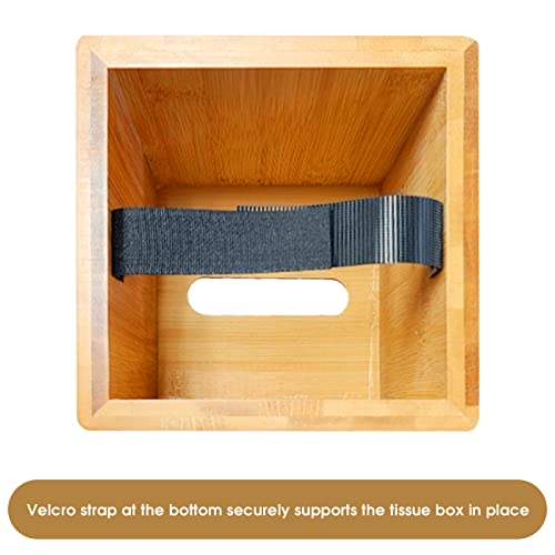 Bamboo Square Tissue Box Cover Holder Case Cover Holder Box - Image 6