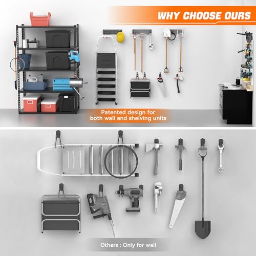 TORACK 24 PCS Garage Storage Hooks with Tracks, Wall Mount - Image 5