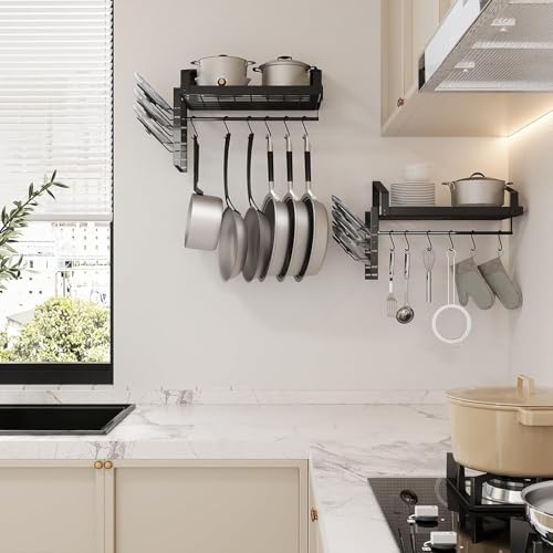 X-cosrack Pot Racks Wall Mounted Set of 2,with Towel | All Products - Image 4