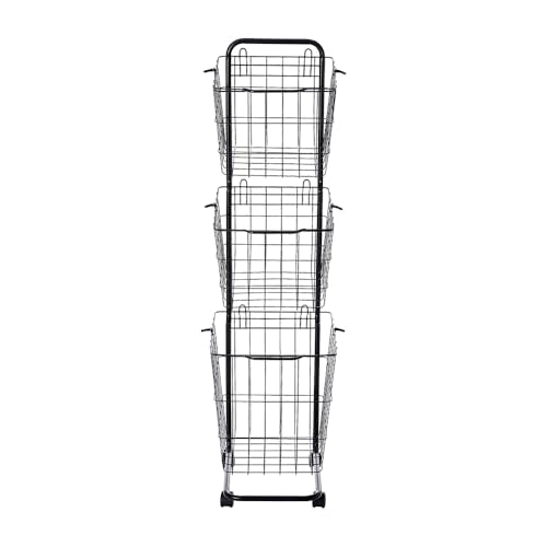 Laundry Cart Square Three Tier Laundry Basket Space-Saving - Image 2