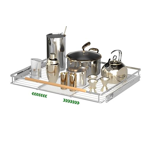 Pull-Out Cabinet Organizer, Stainless, 16.2-26.2 In, 1 Pack - Image 2