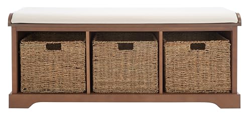 SAFAVIEH Furniture - Lonan Storage Bench - Sepia - Solid - Image 2