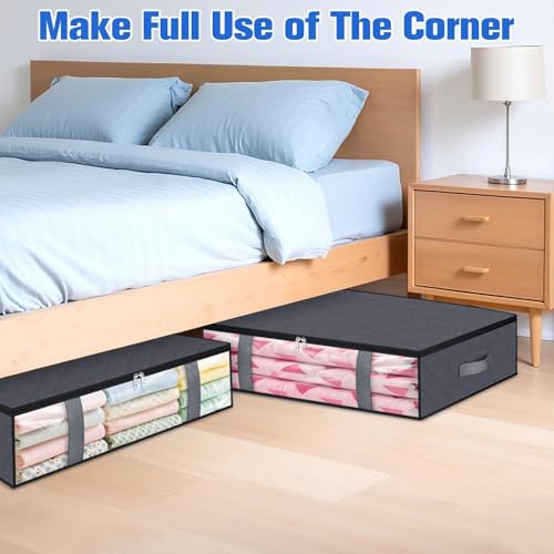 4 Pack Under Bed Storage Containers, 60L Blanket Storage Bags - Image 8