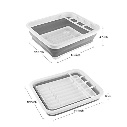 THANSTAR Collapsible Dish Drying Rack Portable Dinnerware Drainer - Image 4