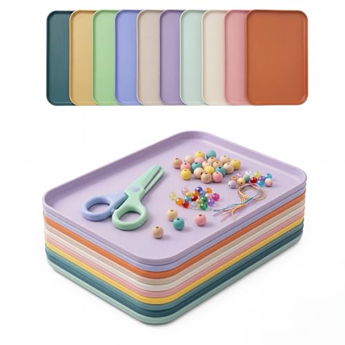 10 Pack Plastic Stackable Multicolor Puzzle Sorting Trays Art - Image 2