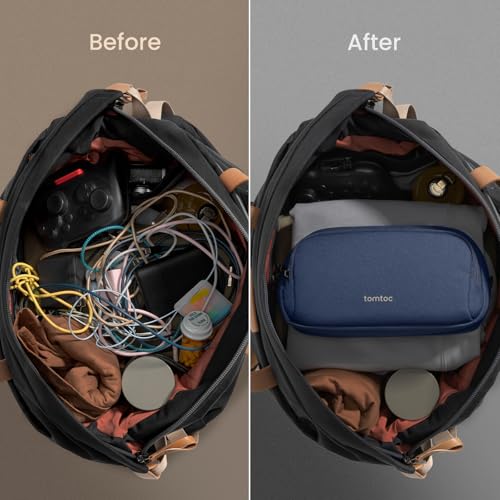 tomtoc Electronic Organizer Travel Case, Dual Compartment Tech - Image 5