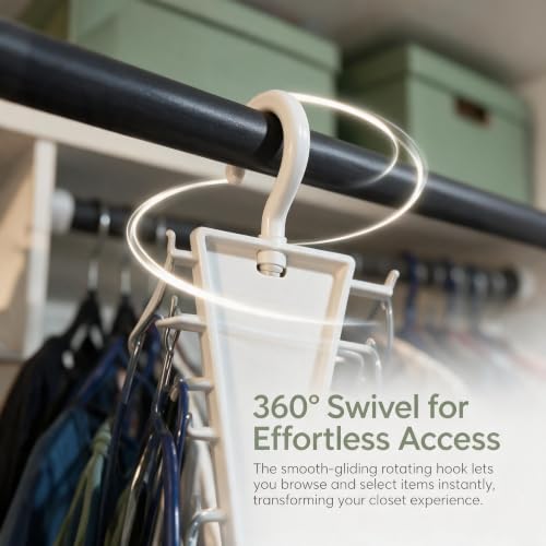 V-Shape 12-Hook Rotating Hanger, 360° Space Saving Closet - Image 5