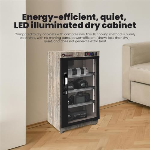 55L Electronic Dry Cabinet with Combination Lock, Oak - Image 8