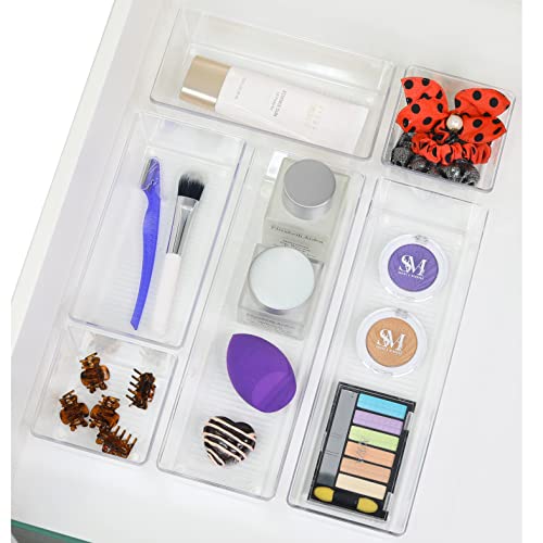 Simple Houseware Clear Desk Drawer Organizer, Assorted Sizes - Image 5